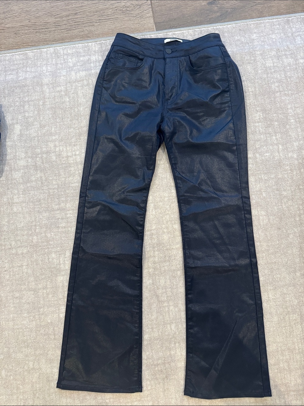 Mavi Black Coated Straight-Leg Chinos